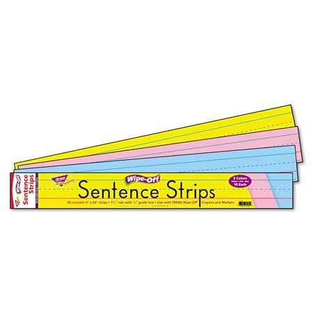 Trend Sentence Strips, Wipe-Off, PK30 T4002